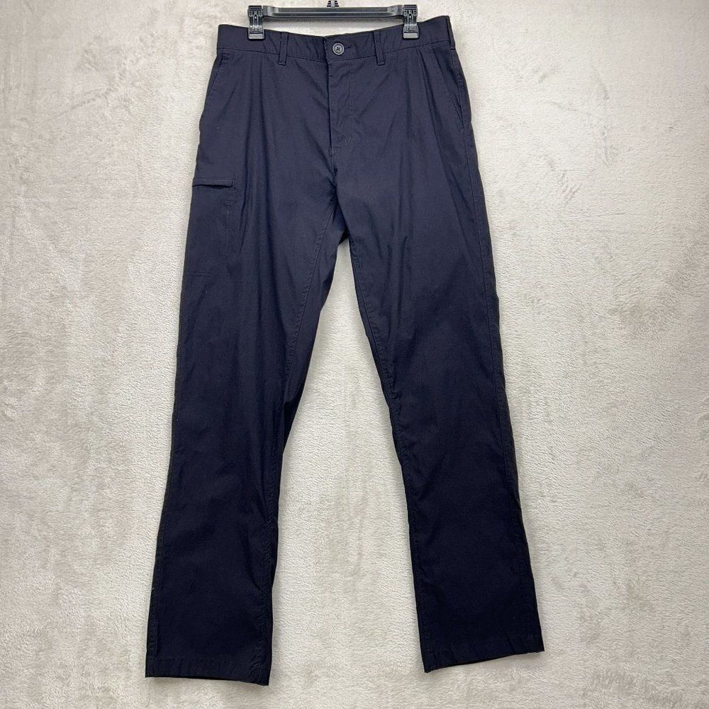 UB Tech Mens Black Nylon Flex Waist Travel Hiking Outdoor Chino Pants 34x34